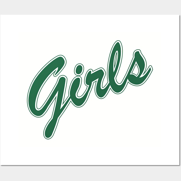 FRIENDS shirt design - "Girls" iconic logo (Green, Rachel) Wall Art by stickerfule